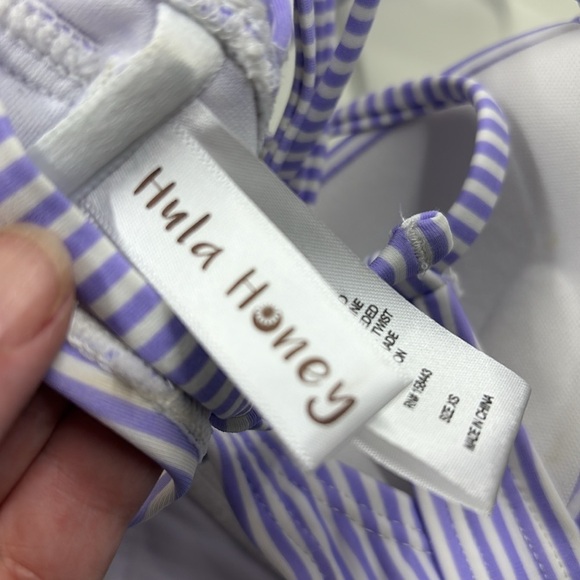 NWOT HULA HONEY Women's Purple Push-Up  Deep V Neck Swimsuit Top XS - Picture 5 of 5